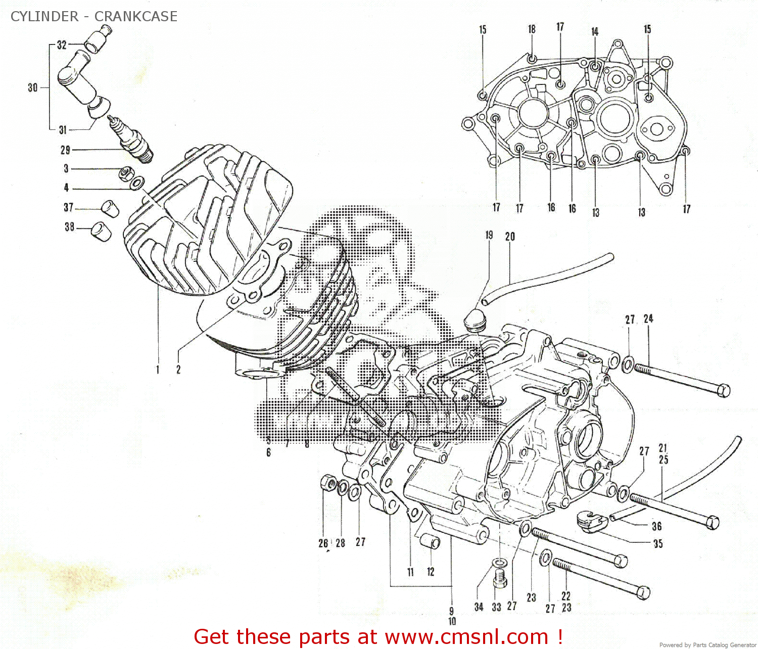 CYLINDER - CRANKCASE TC90