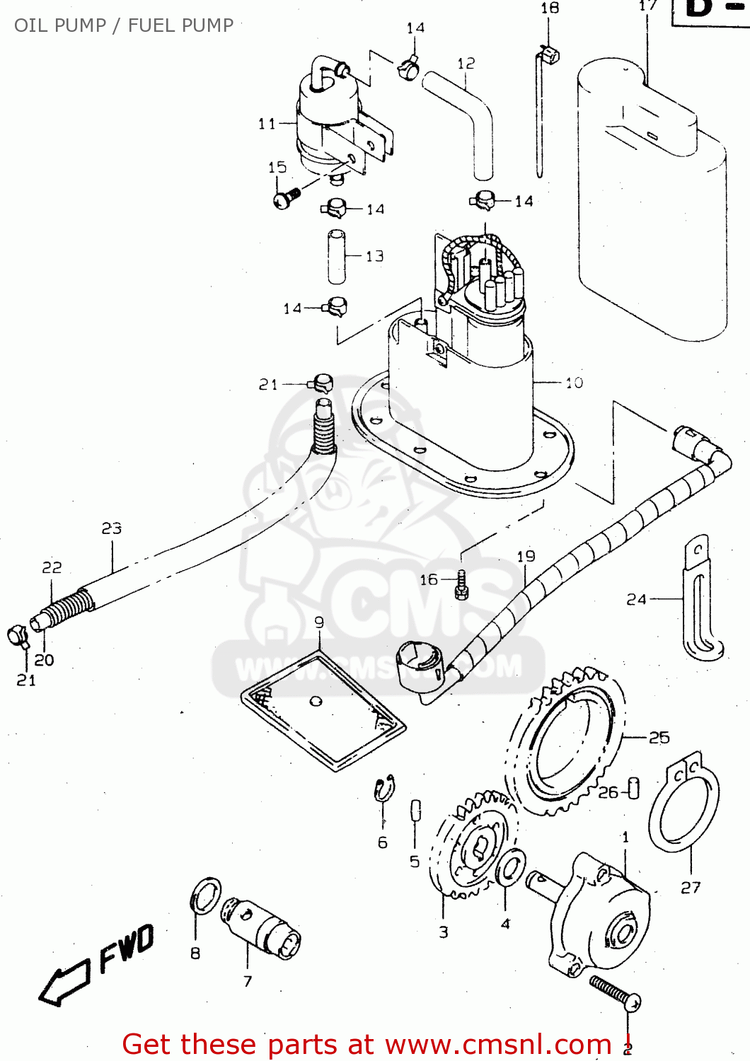 OIL PUMP / FUEL PUMP TL1000R 1998 (W) (E02 E04 E18 E22 E24 E25 E34)