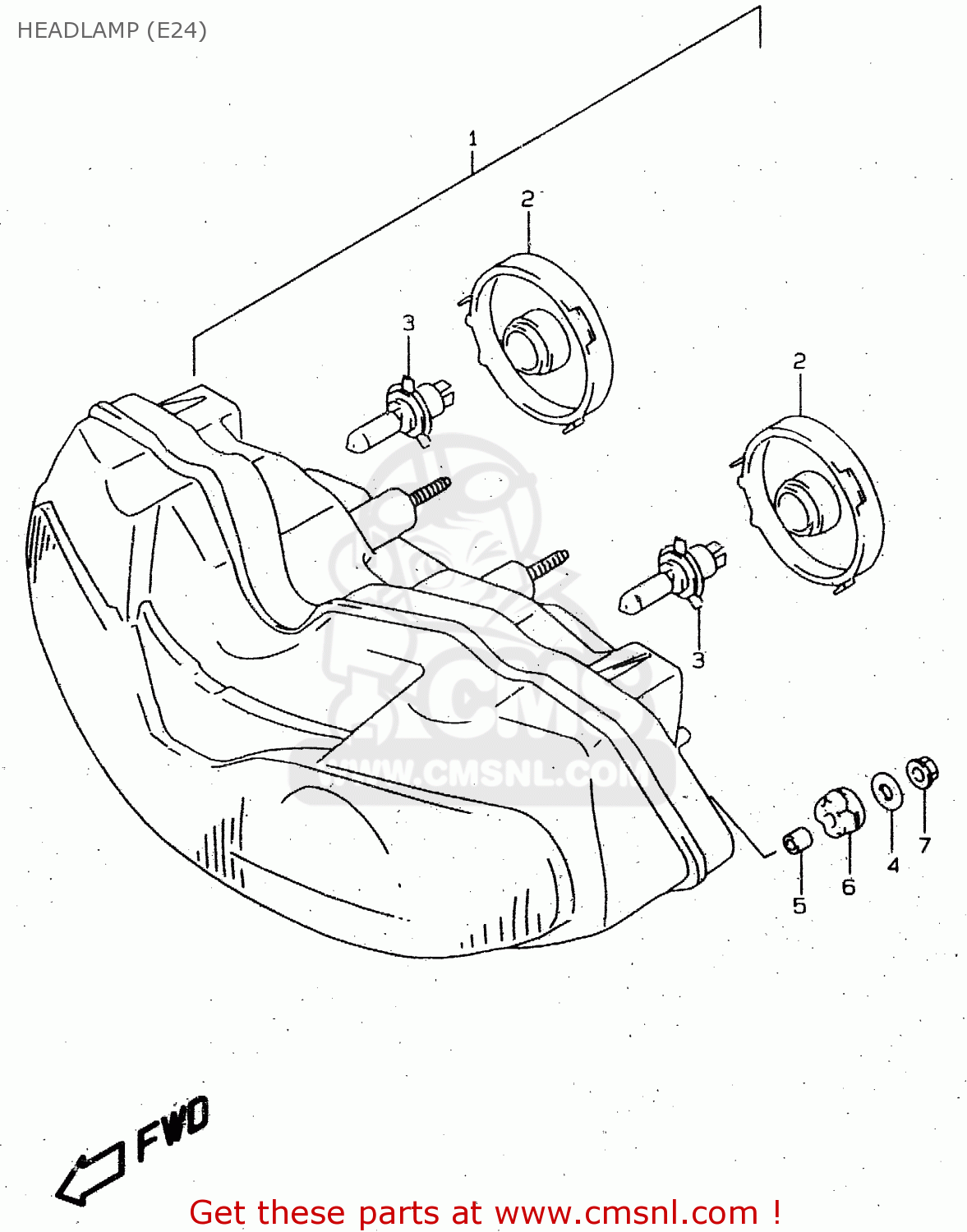 HEADLAMP (E24) TL1000R 1998 (W) (E02 E04 E18 E22 E24 E25 E34)