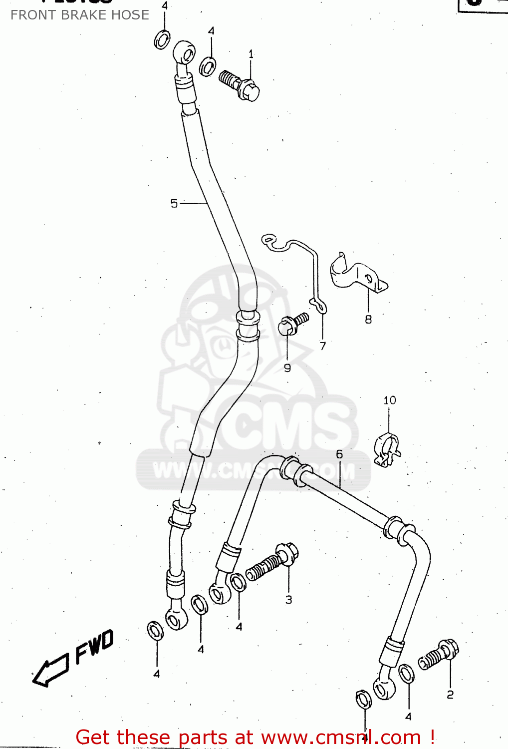 FRONT BRAKE HOSE TL1000R 1998 (W) (E02 E04 E18 E22 E24 E25 E34)