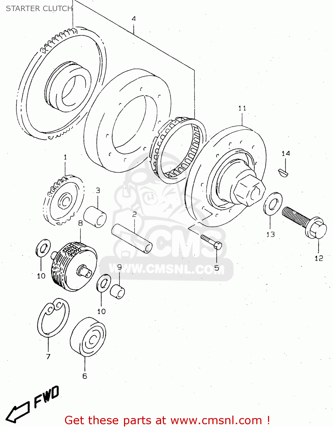 STARTER CLUTCH TL1000R 1998 (W) (E02 E04 E18 E22 E24 E25 E34)