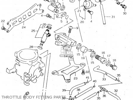 THROTTLE BODY FITTING PARTS - TL1000R 1998 (W) (E02 E04 E18 E22 E24 E25 E34)