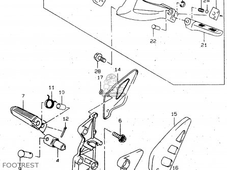FOOTREST - TL1000R 1998 (W) (E02 E04 E18 E22 E24 E25 E34)