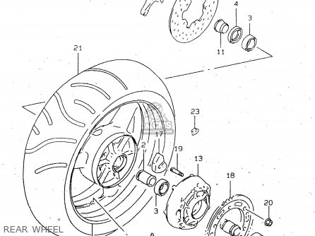 REAR WHEEL - TL1000R 1998 (W) (E02 E04 E18 E22 E24 E25 E34)
