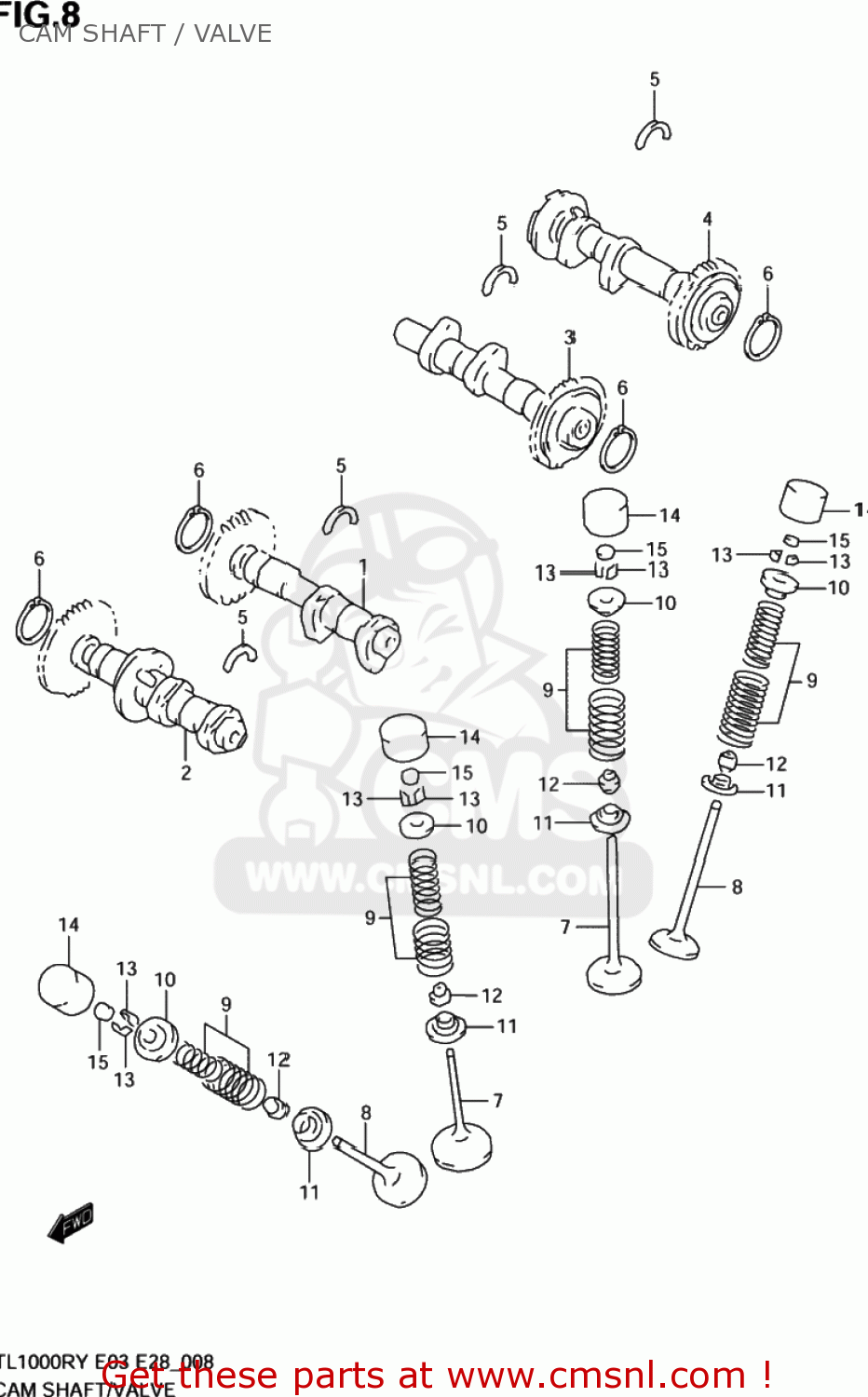 CAM SHAFT / VALVE TL1000R 1998 (W) USA (E03)