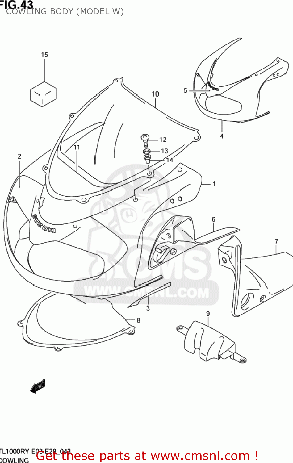 COWLING BODY (MODEL W) TL1000R 1998 (W) USA (E03)