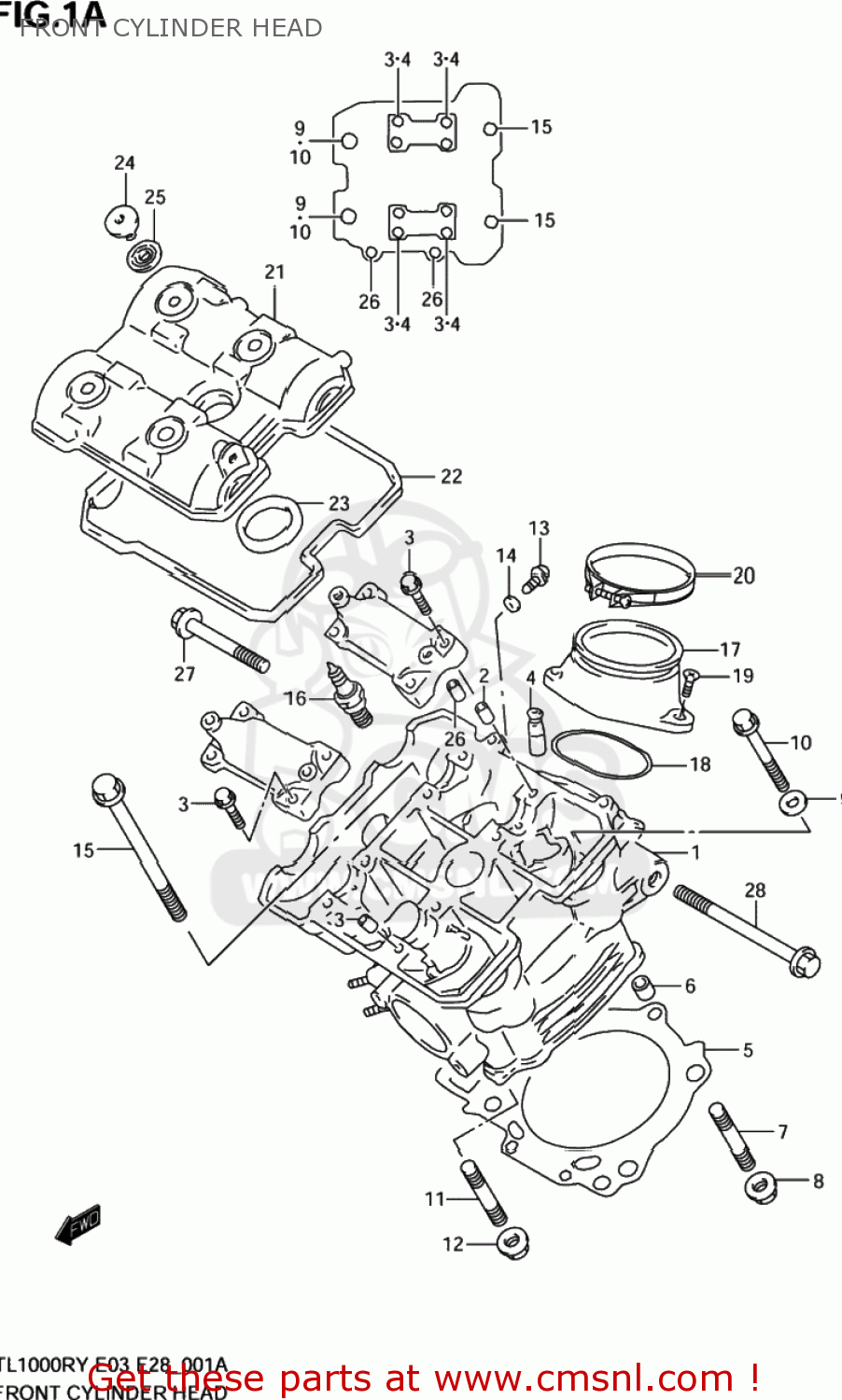 FRONT CYLINDER HEAD TL1000R 1998 (W) USA (E03)