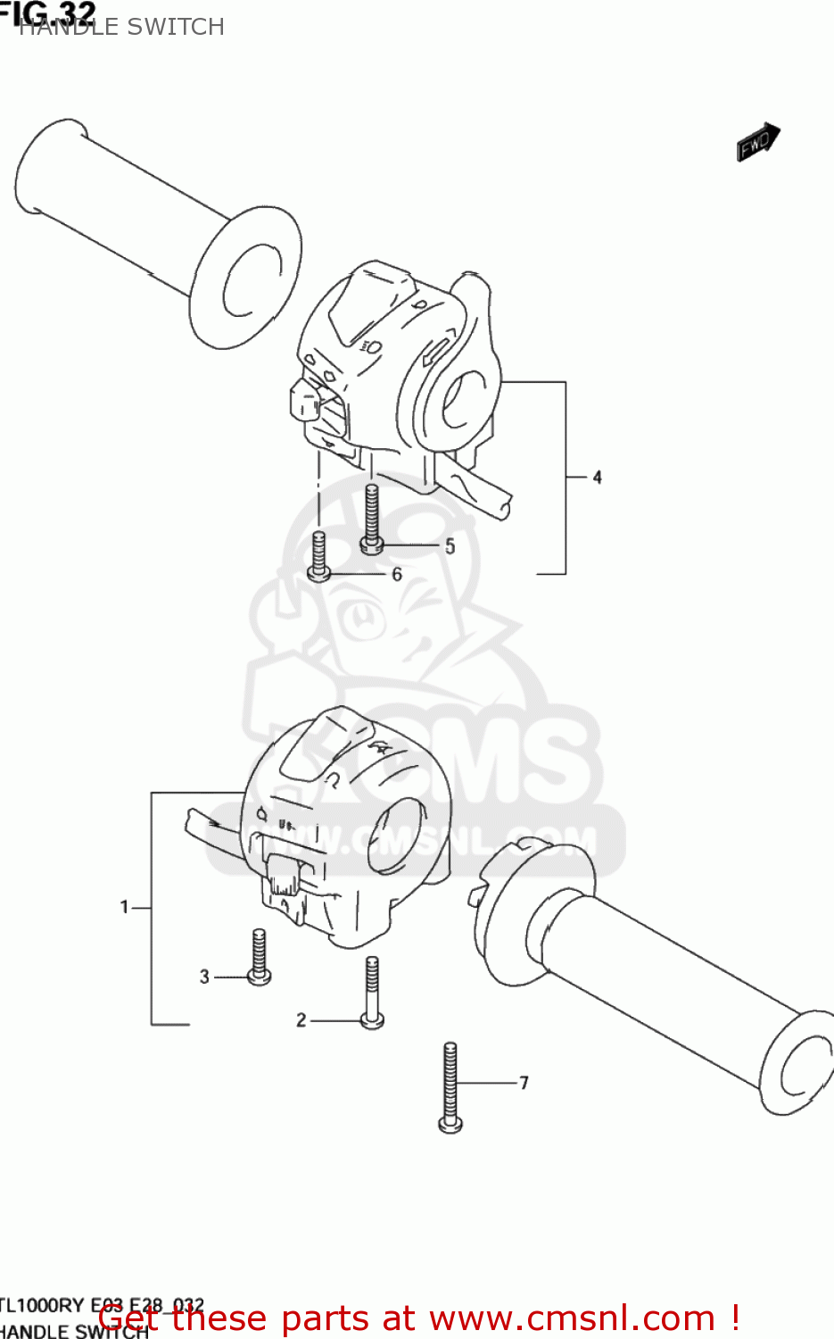 HANDLE SWITCH TL1000R 1998 (W) USA (E03)