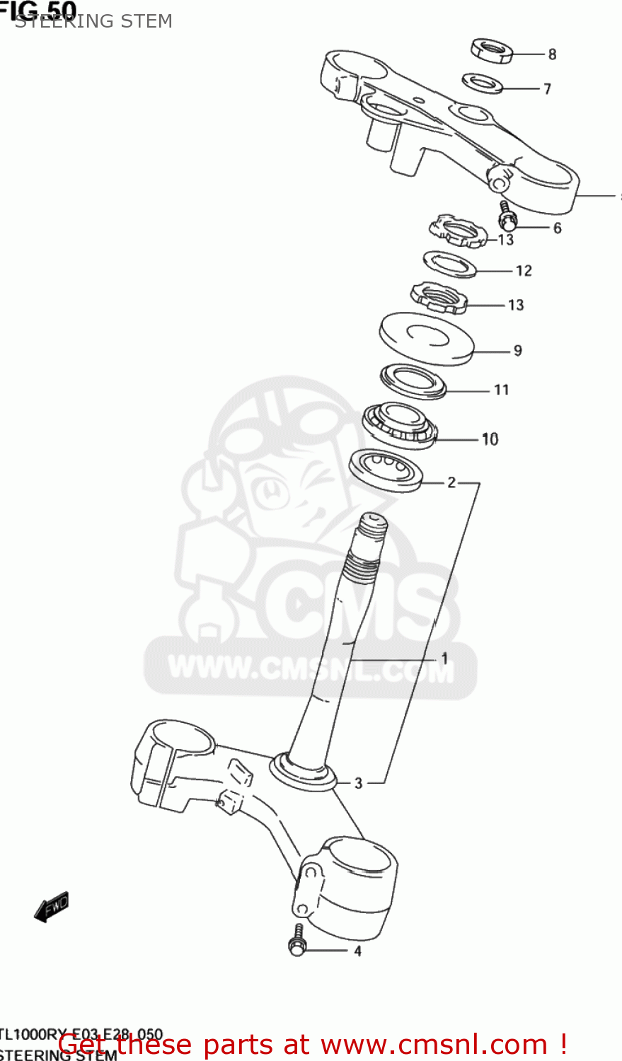 STEERING STEM TL1000R 1998 (W) USA (E03)