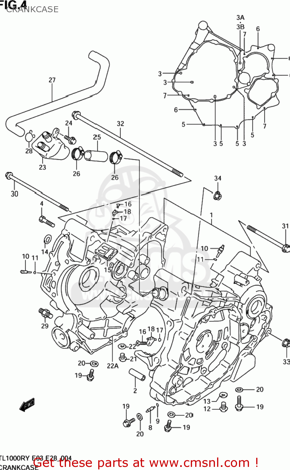 CRANKCASE TL1000R 1999 (X) USA (E03)