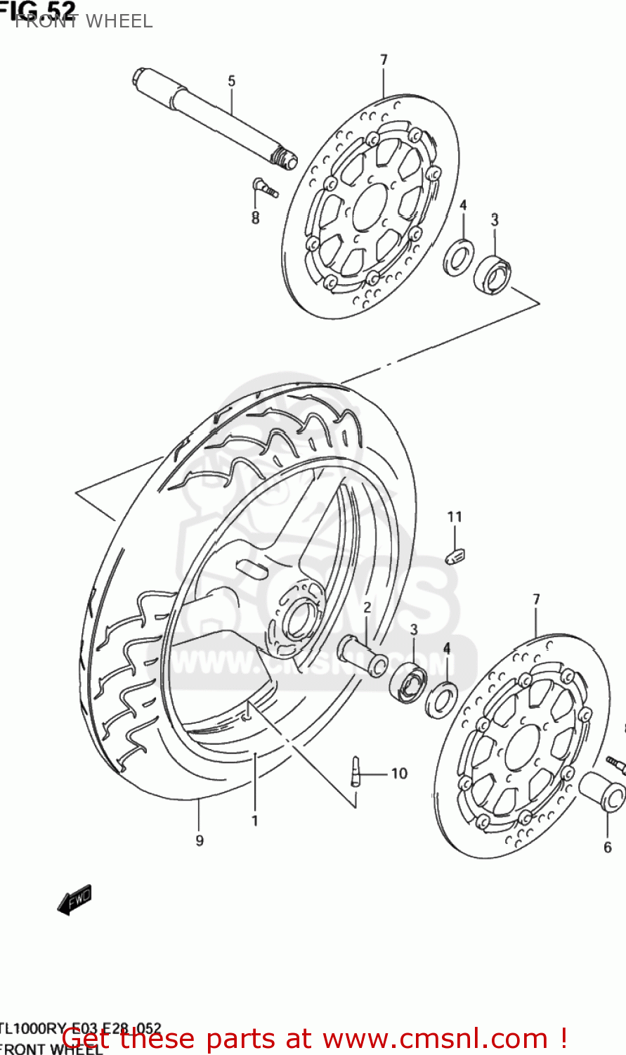 FRONT WHEEL TL1000R 1999 (X) USA (E03)