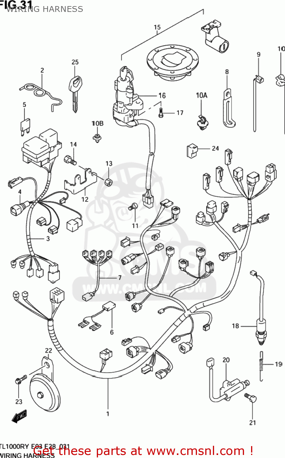 WIRING HARNESS TL1000R 1999 (X) USA (E03)