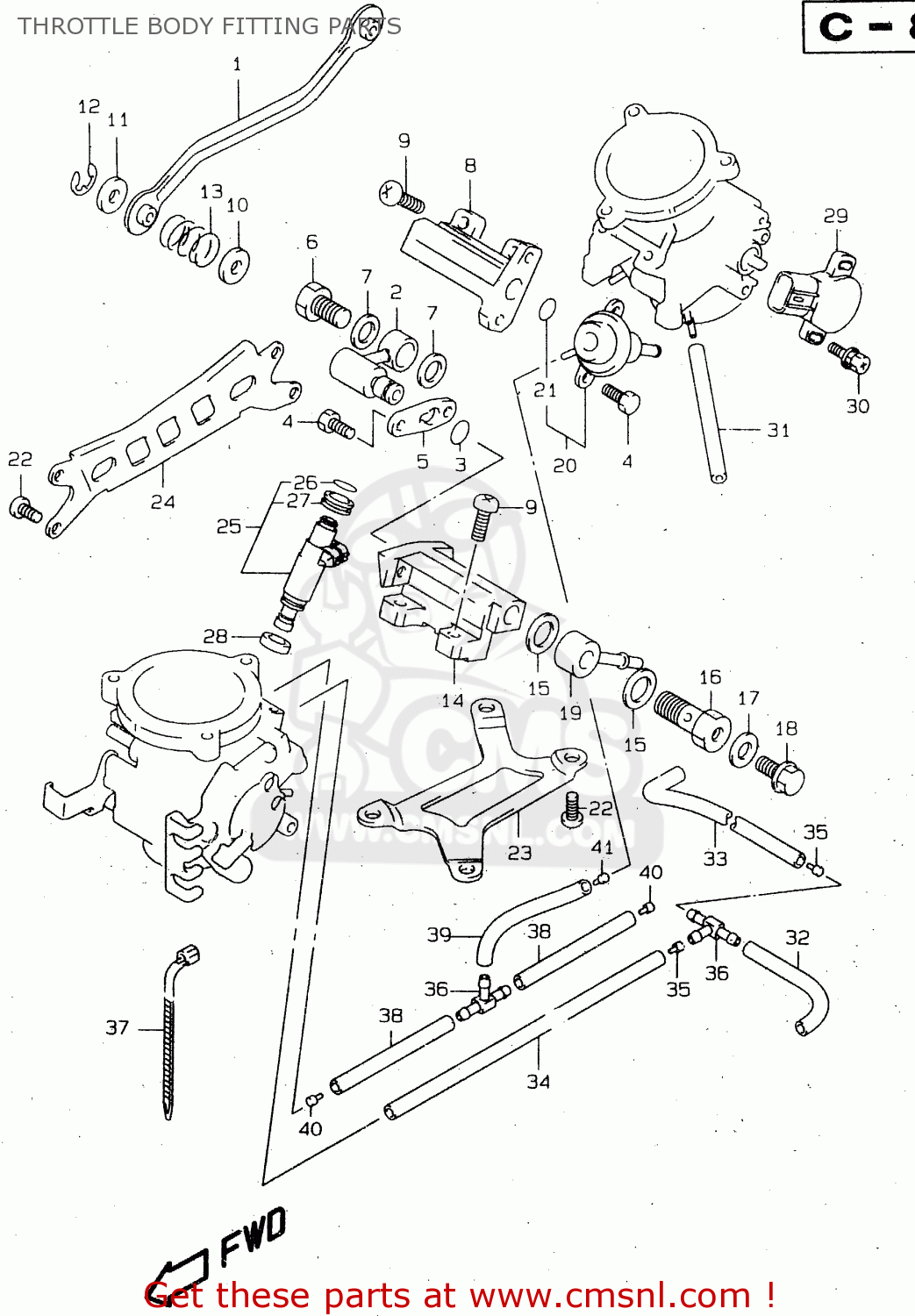 THROTTLE BODY FITTING PARTS TL1000R 1999 (X)