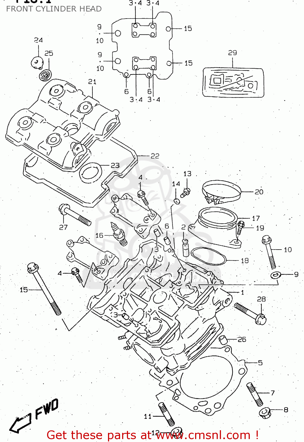 FRONT CYLINDER HEAD TL1000R 1999 (X)