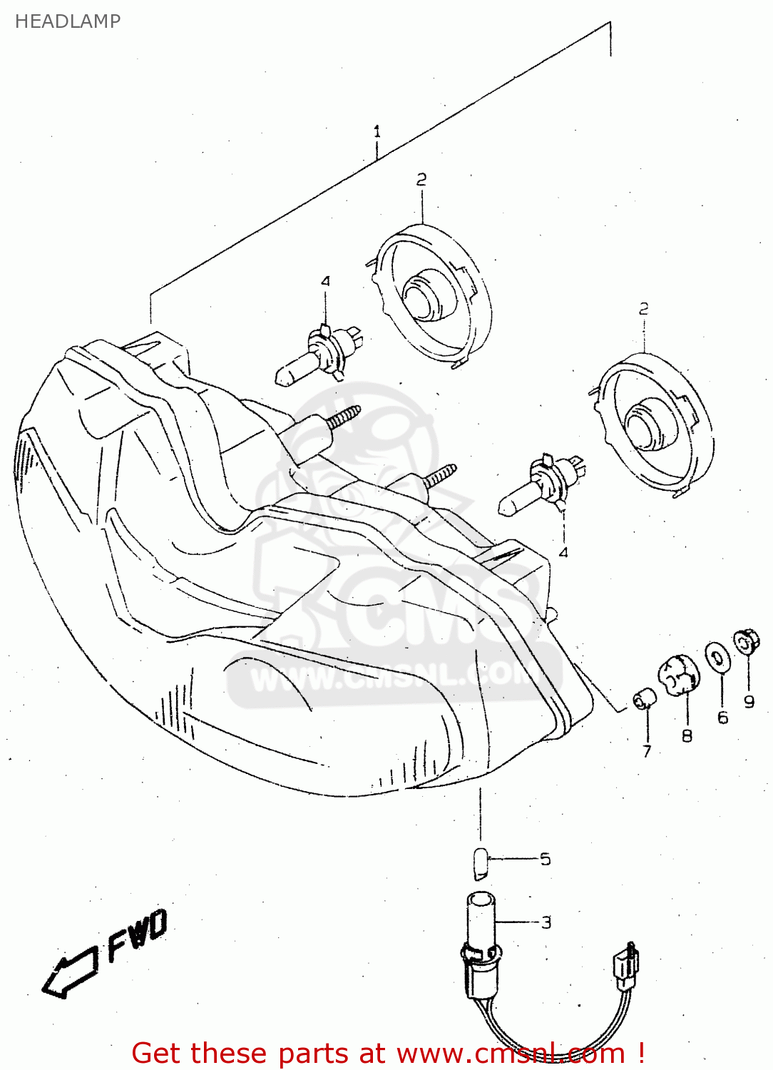 HEADLAMP TL1000R 1999 (X)