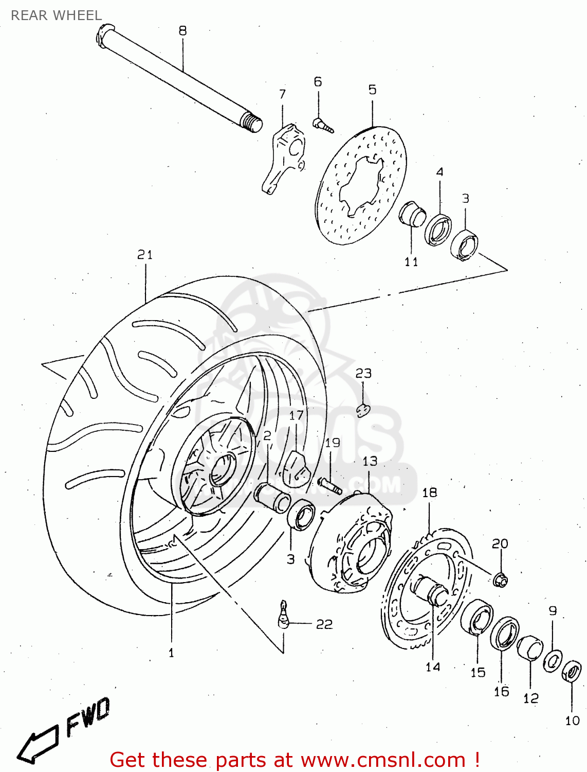 REAR WHEEL TL1000R 1999 (X)