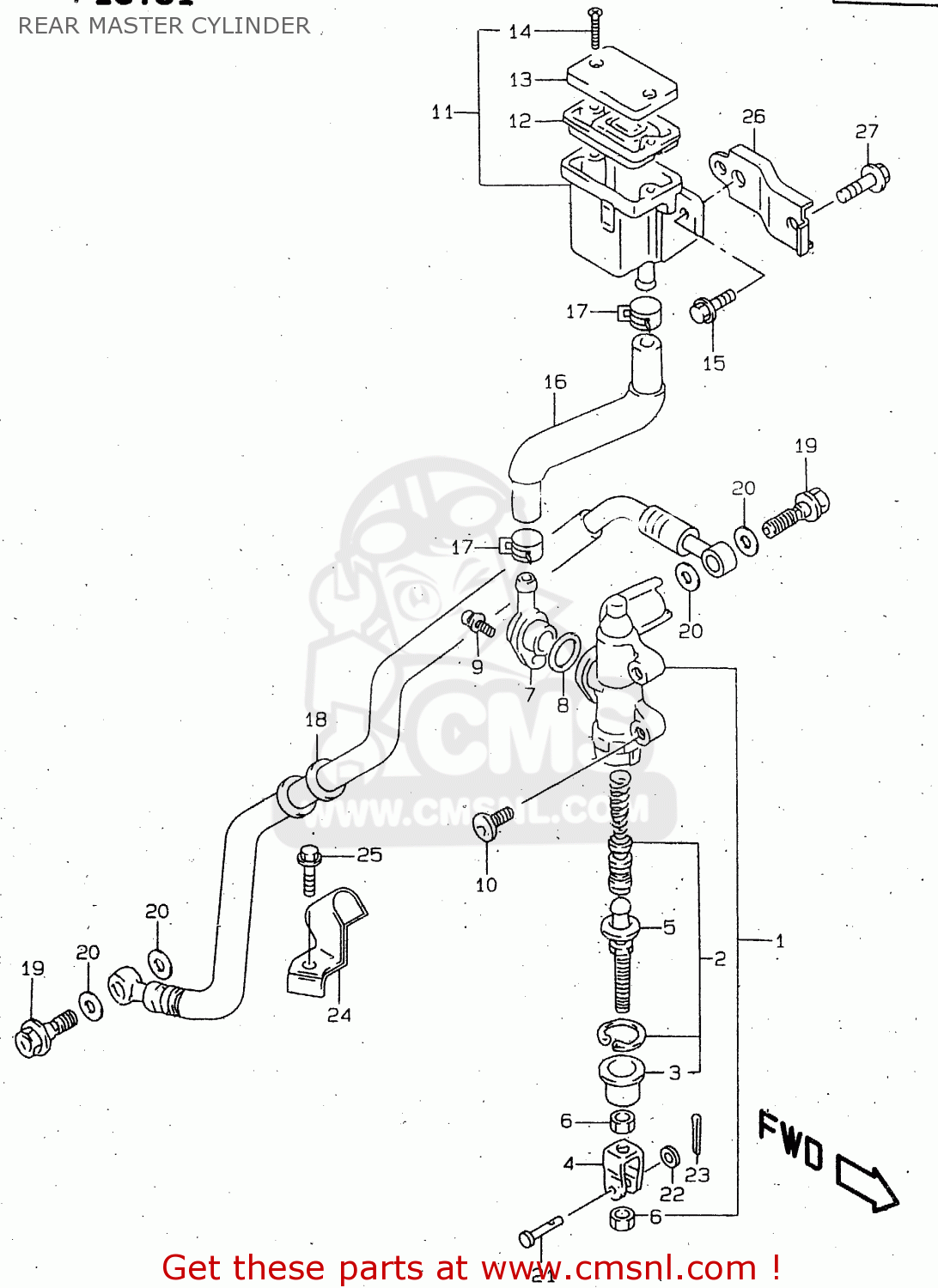 REAR MASTER CYLINDER TL1000R 1999 (X)