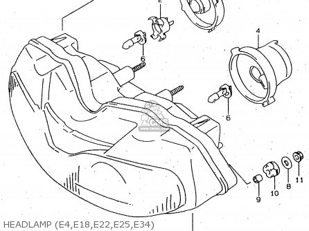 HEADLAMP (E4,E18,E22,E25,E34) - TL1000R 1999 (X)