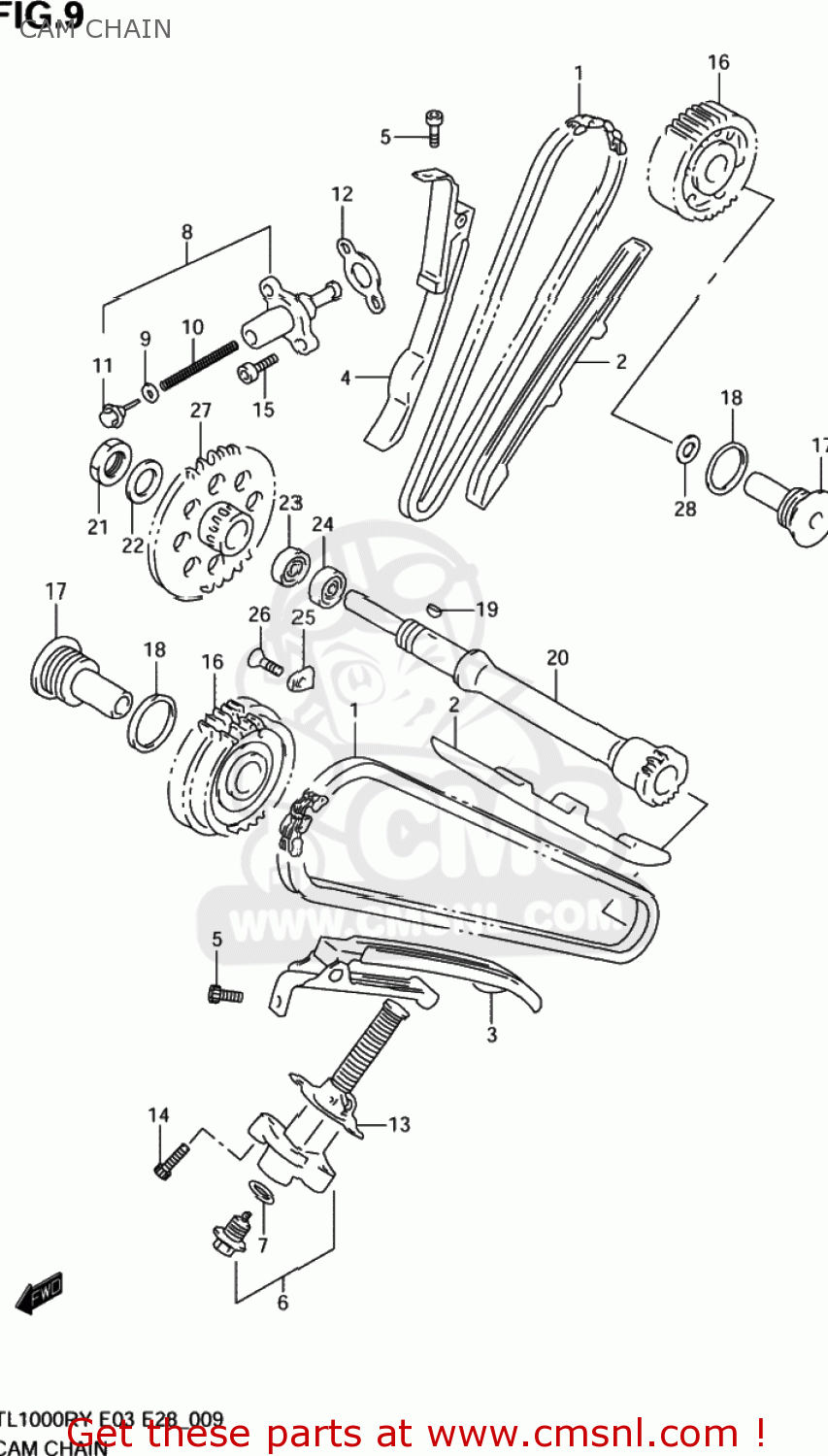 CAM CHAIN TL1000R 2000 (Y) USA (E03)