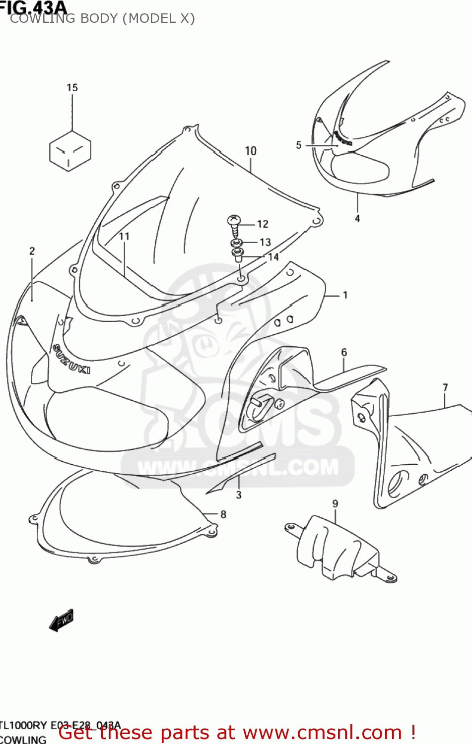 COWLING BODY (MODEL X) TL1000R 2000 (Y) USA (E03)
