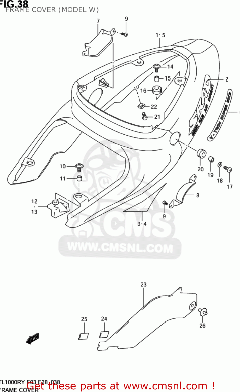 FRAME COVER (MODEL W) TL1000R 2000 (Y) USA (E03)