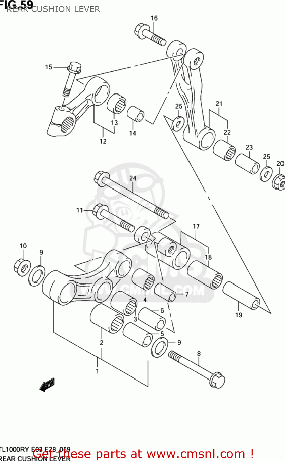 REAR CUSHION LEVER TL1000R 2000 (Y) USA (E03)
