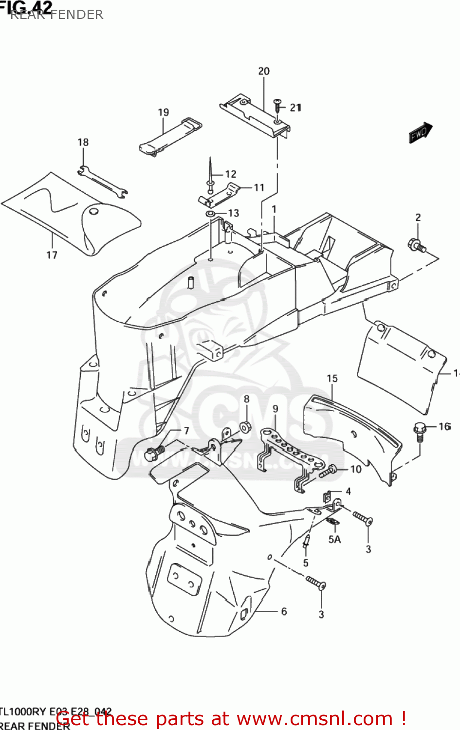 REAR FENDER TL1000R 2000 (Y) USA (E03)