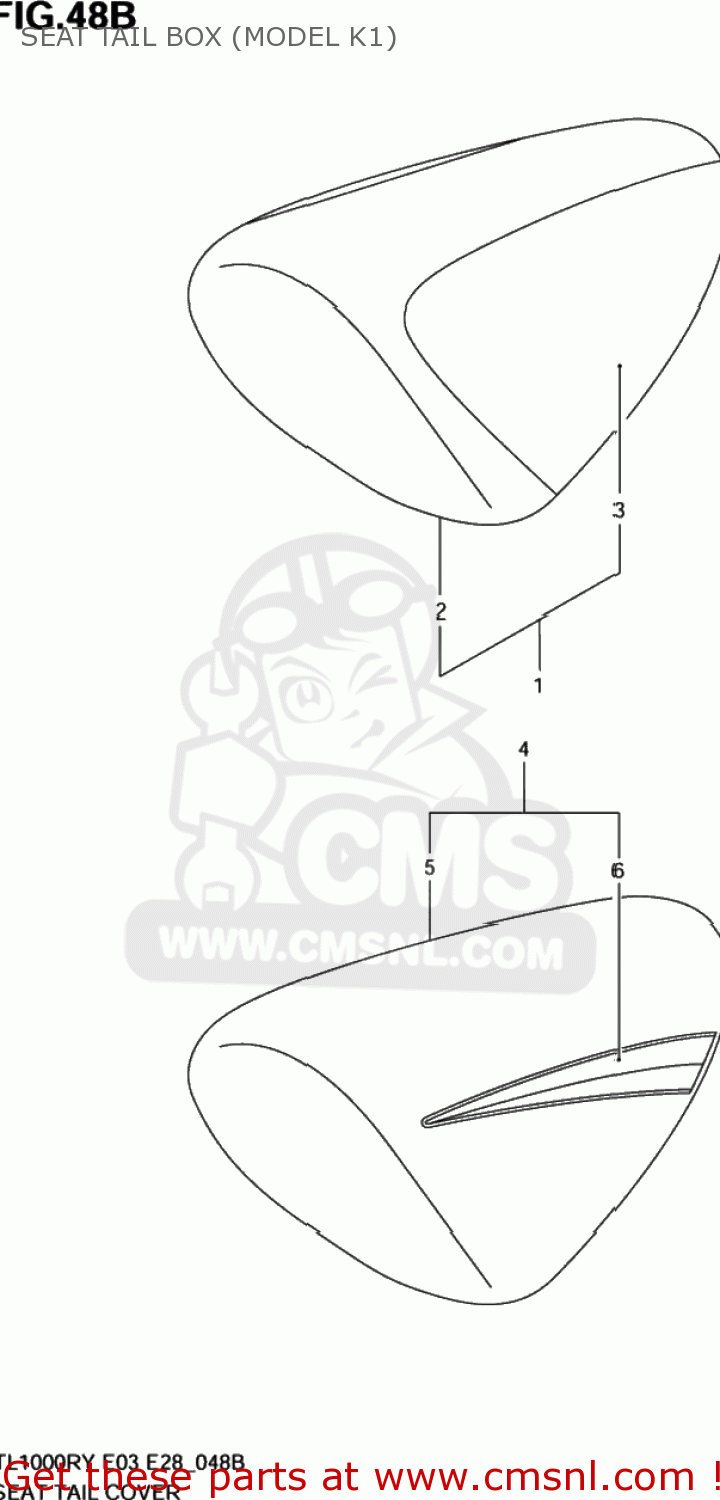 SEAT TAIL BOX (MODEL K1) TL1000R 2000 (Y) USA (E03)