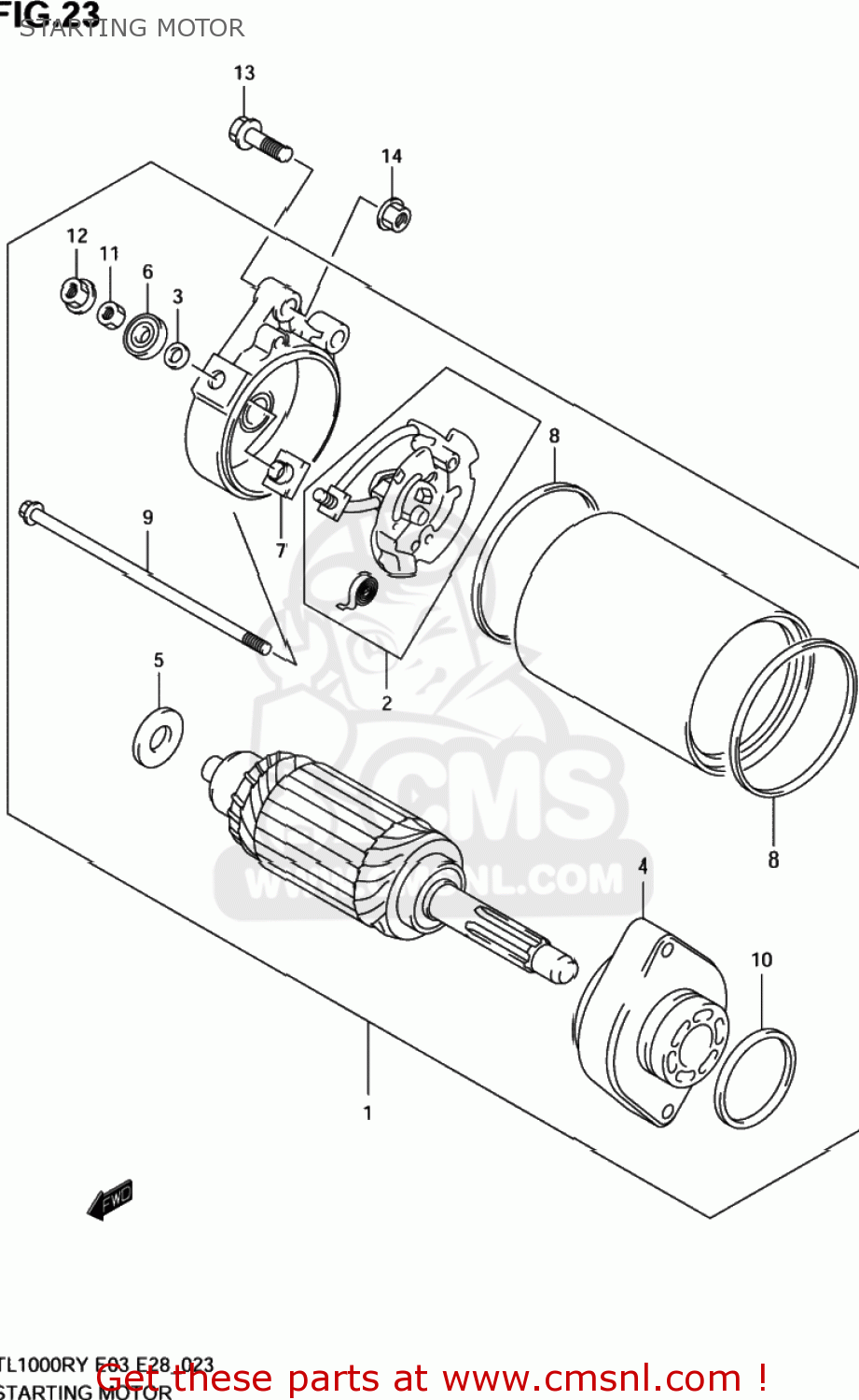STARTING MOTOR TL1000R 2000 (Y) USA (E03)