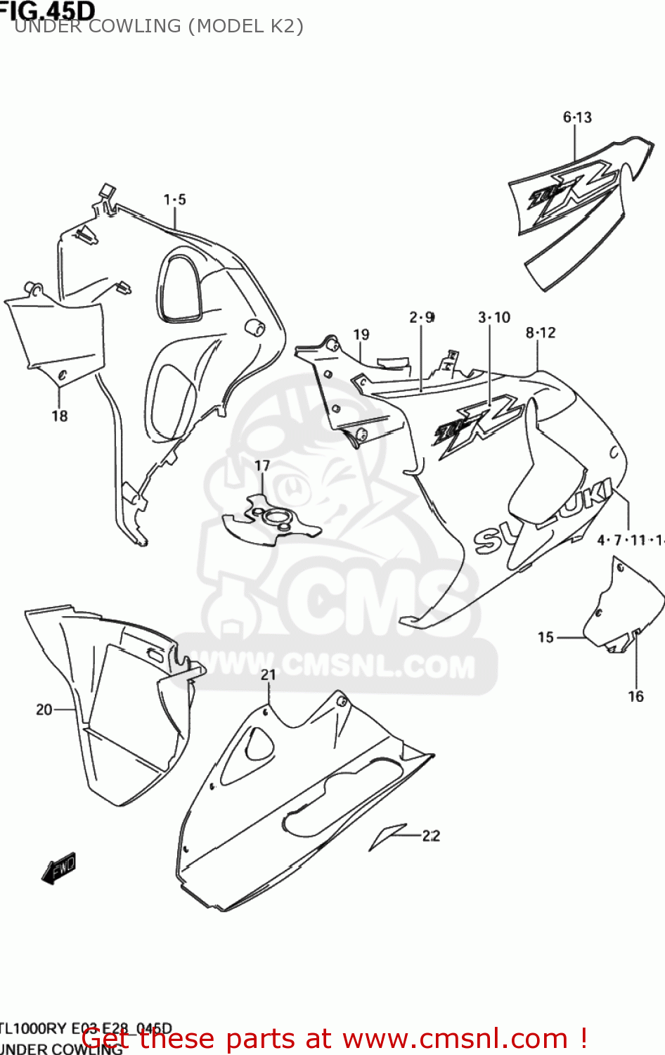 UNDER COWLING (MODEL K2) TL1000R 2000 (Y) USA (E03)
