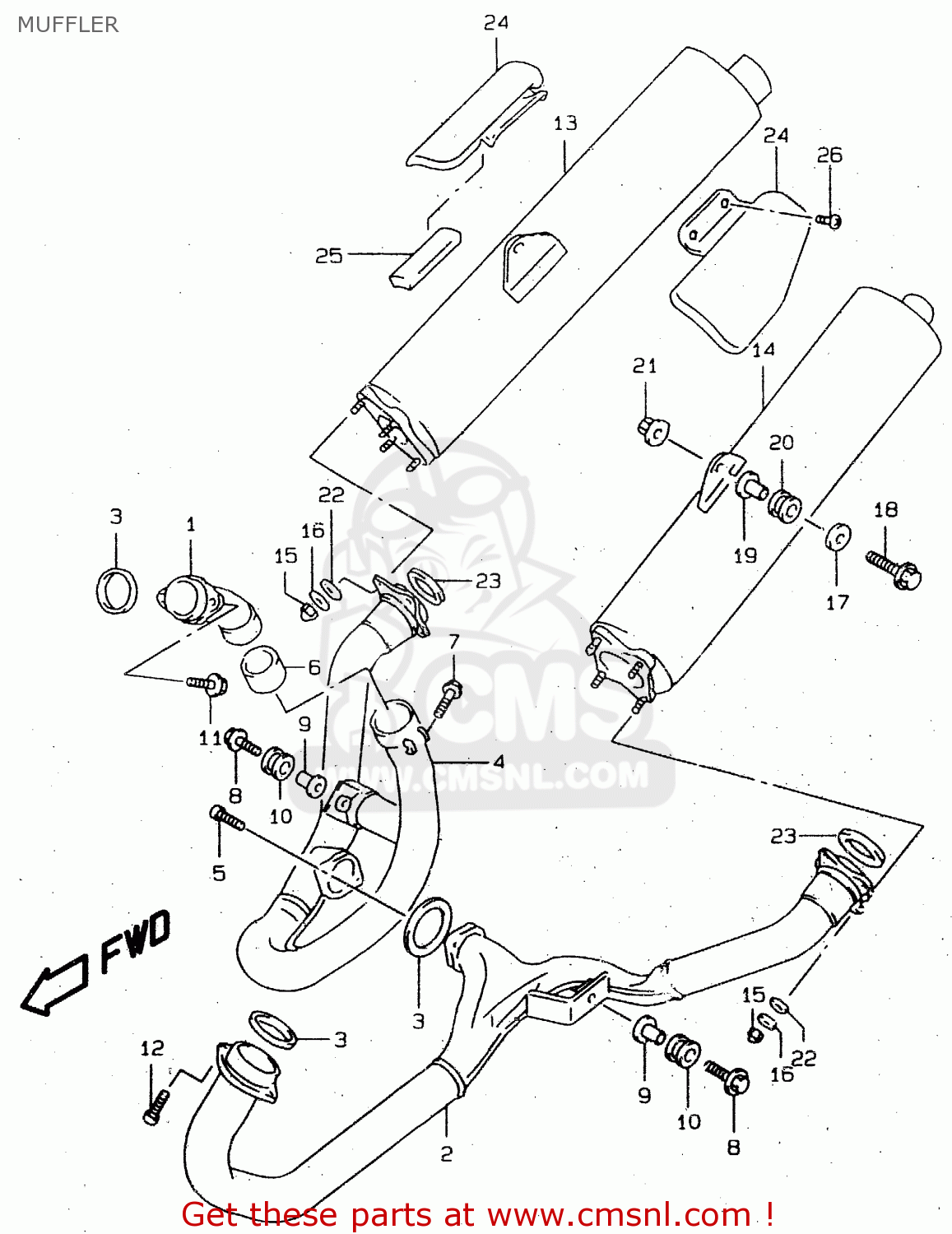MUFFLER TL1000R 2000 (Y)