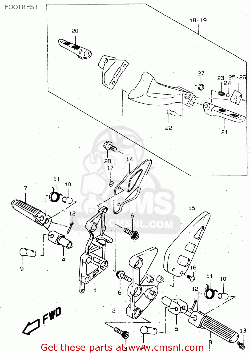 FOOTREST TL1000R 2000 (Y)