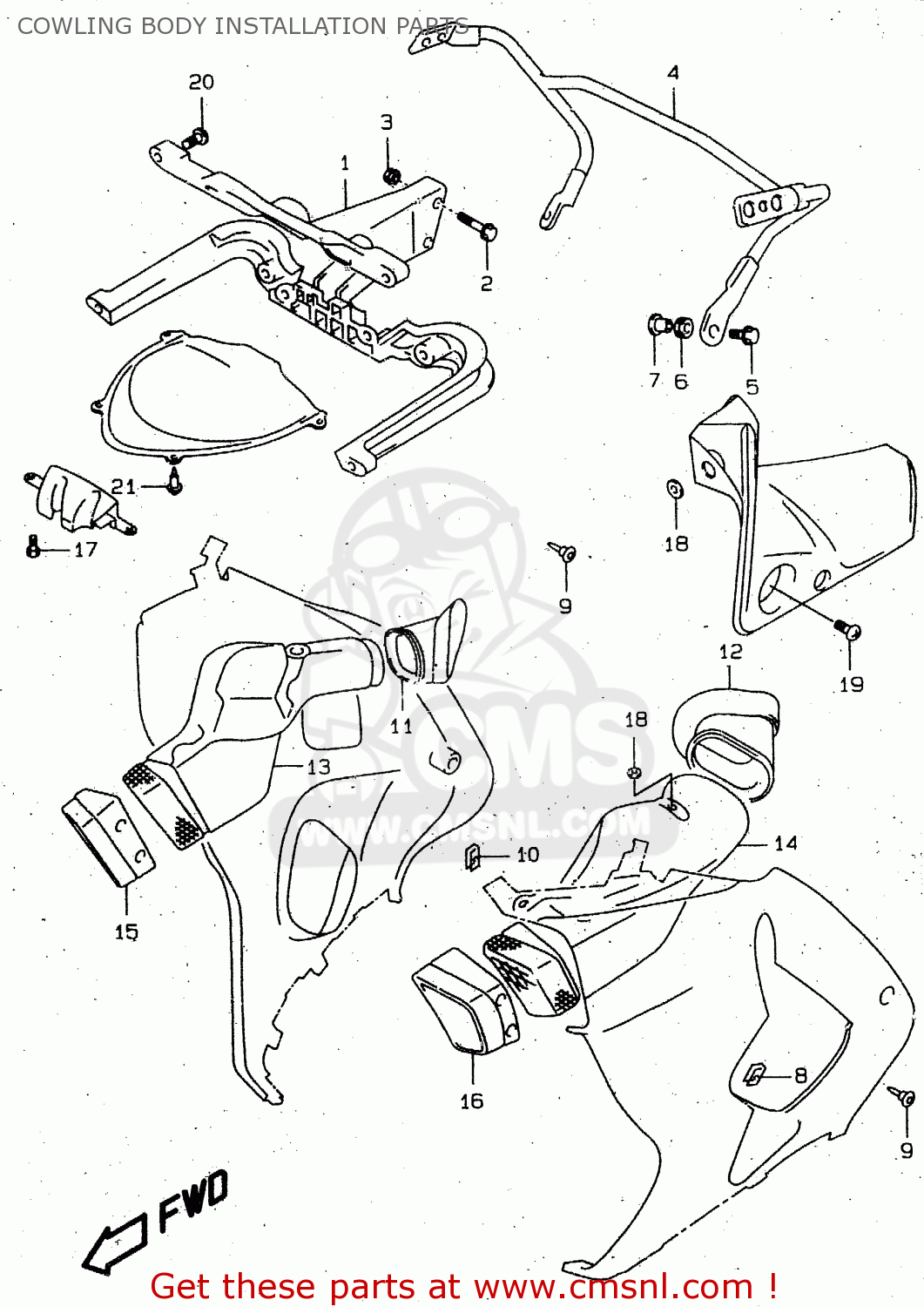 COWLING BODY INSTALLATION PARTS TL1000R 2000 (Y)