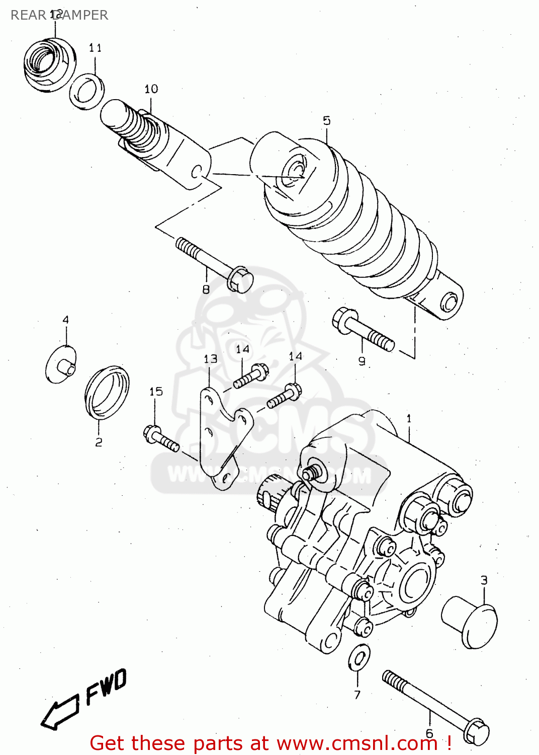 REAR DAMPER TL1000R 2000 (Y)