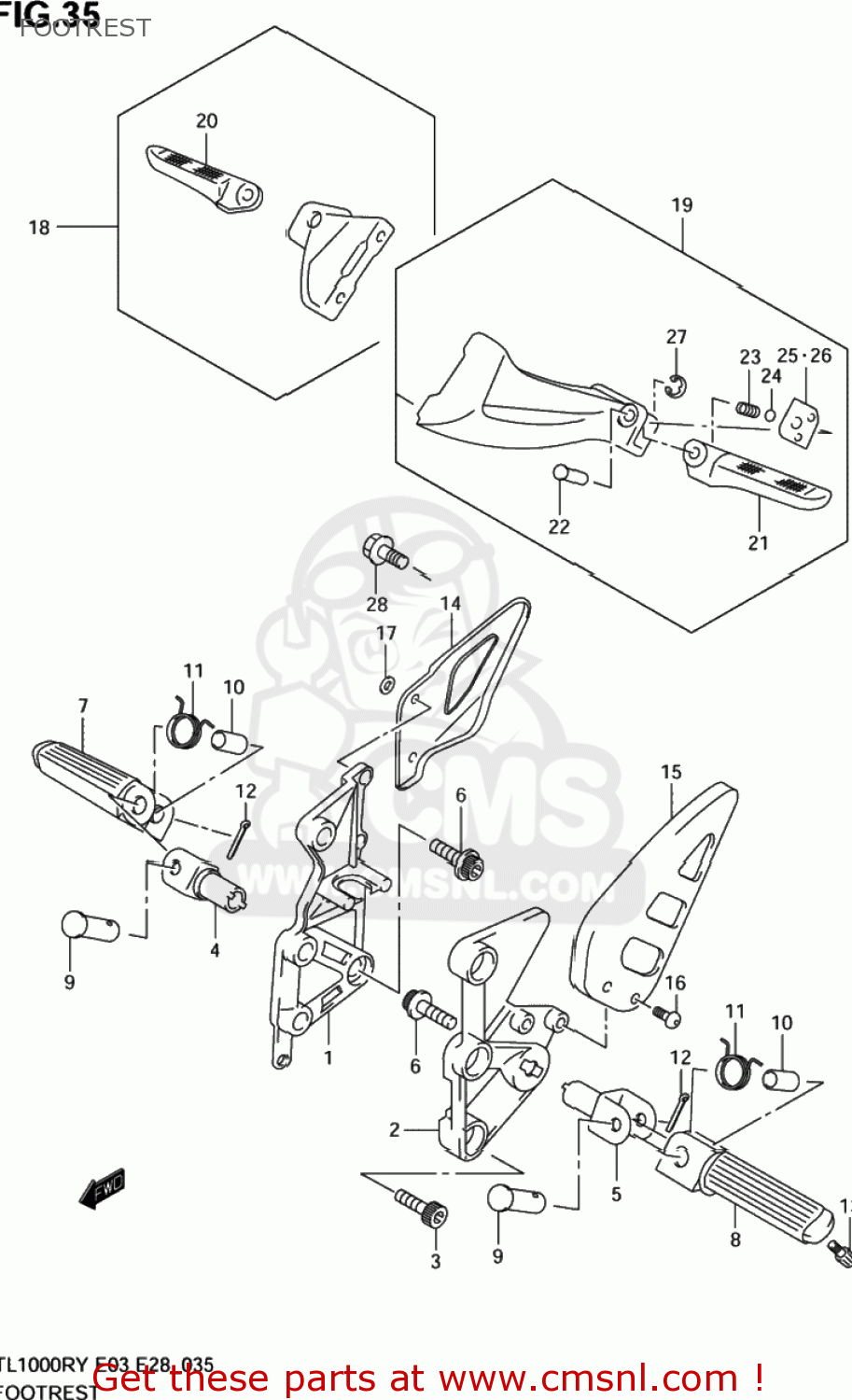 FOOTREST TL1000R 2001 (K1) USA (E03)