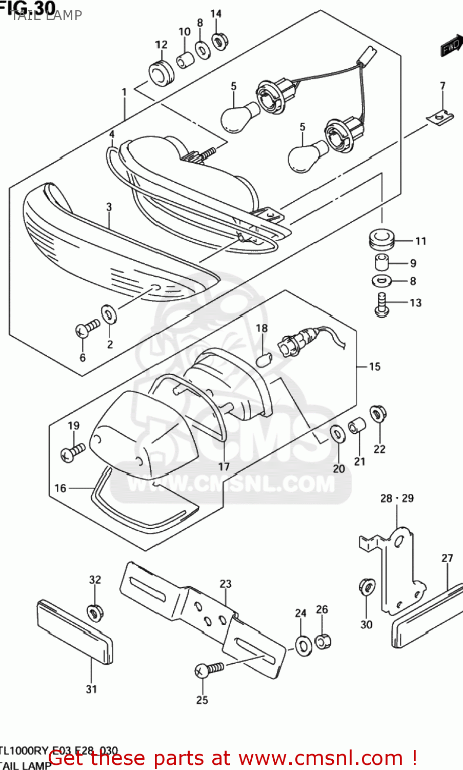 TAIL LAMP TL1000R 2001 (K1) USA (E03)