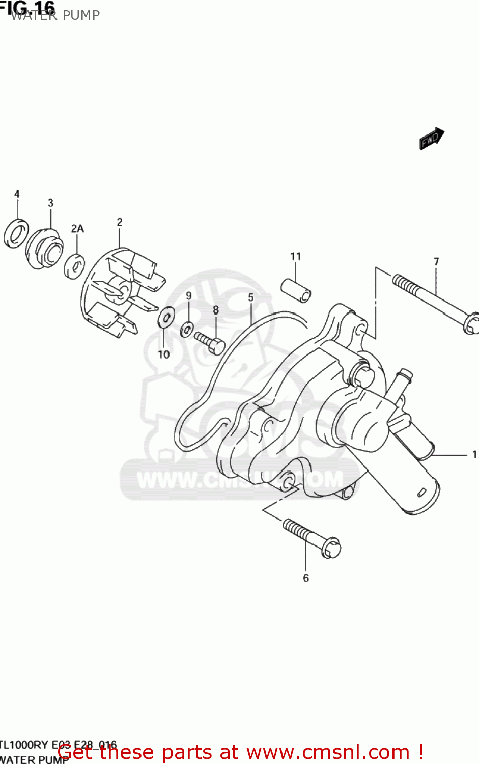 WATER PUMP TL1000R 2001 (K1) USA (E03)