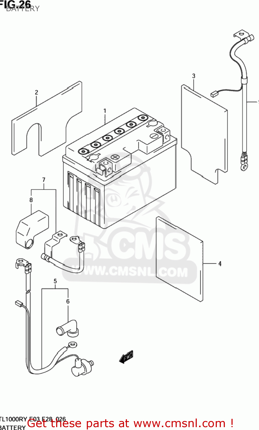 BATTERY TL1000R 2002 (K2) USA (E03)