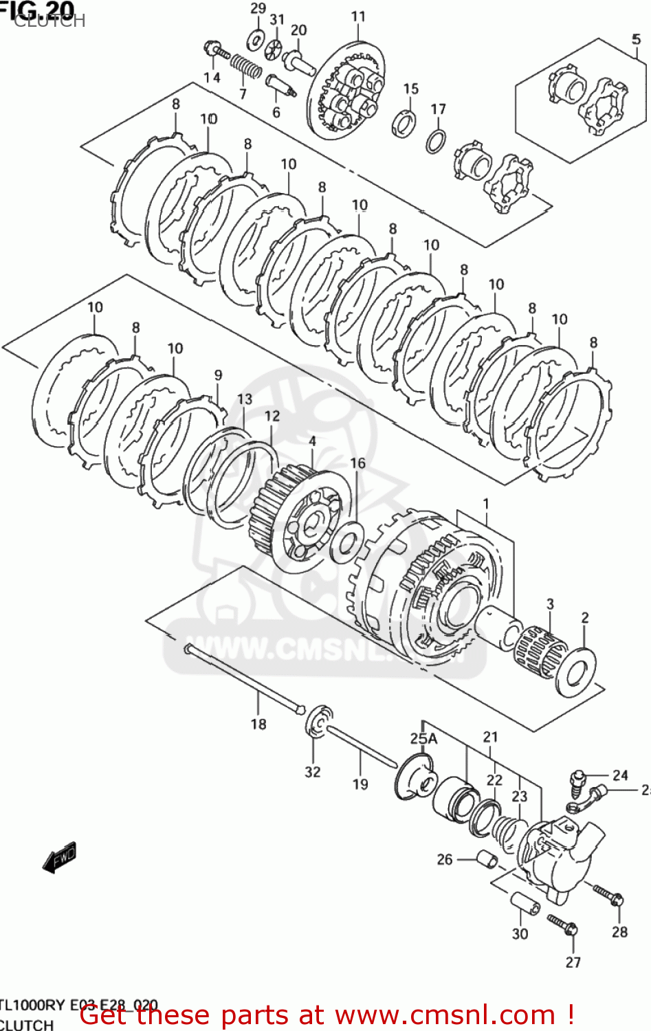 CLUTCH TL1000R 2002 (K2) USA (E03)