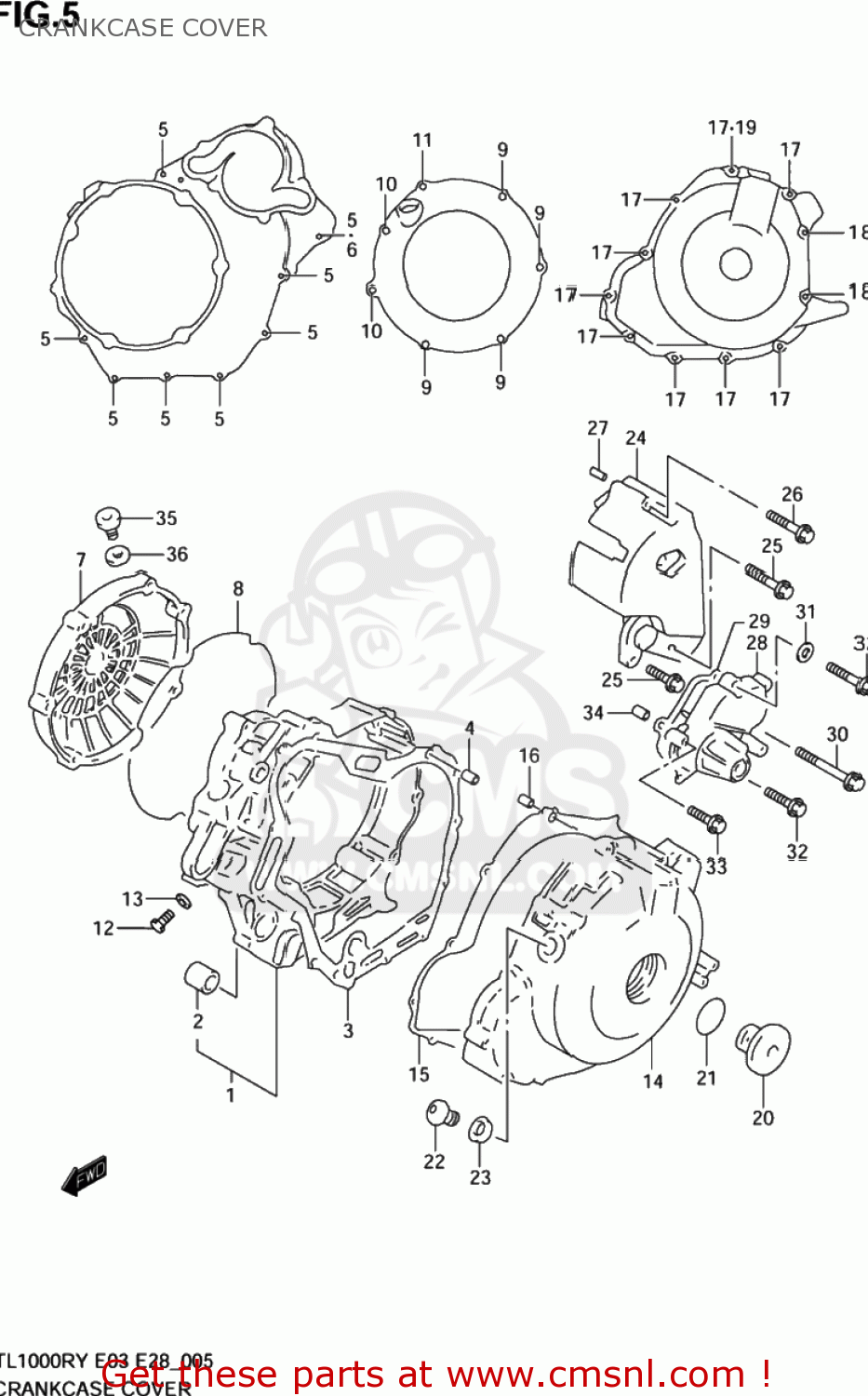 CRANKCASE COVER TL1000R 2002 (K2) USA (E03)