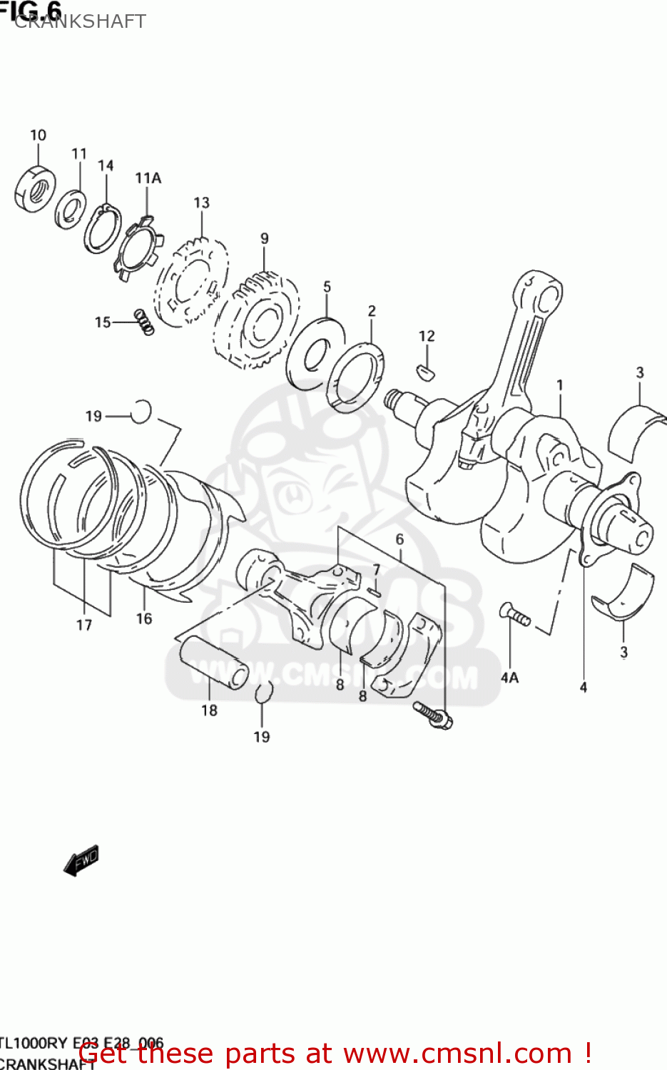 CRANKSHAFT TL1000R 2002 (K2) USA (E03)