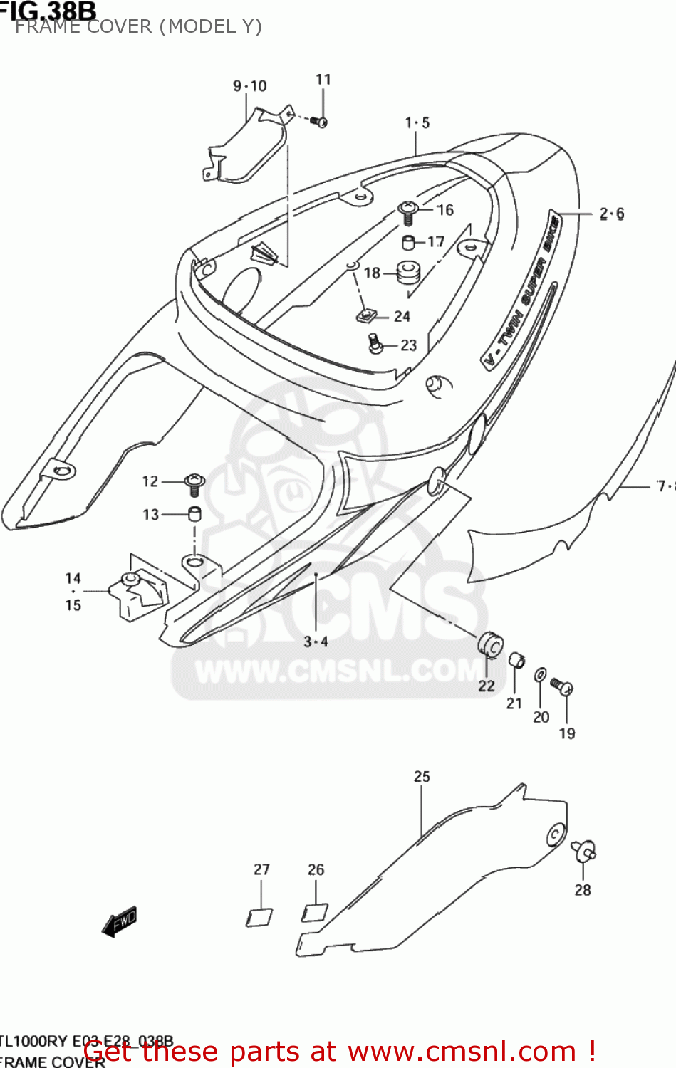 FRAME COVER (MODEL Y) TL1000R 2002 (K2) USA (E03)