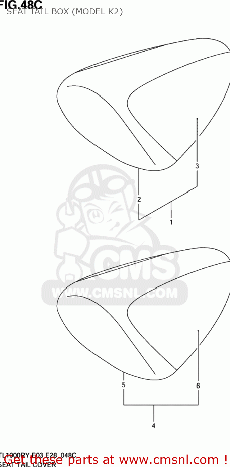 SEAT TAIL BOX (MODEL K2) TL1000R 2002 (K2) USA (E03)