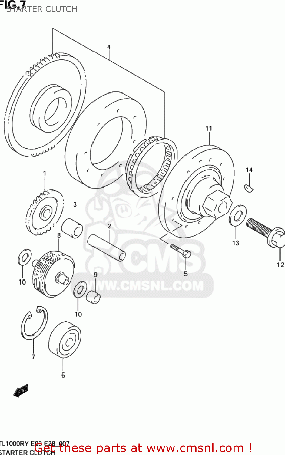 STARTER CLUTCH TL1000R 2002 (K2) USA (E03)