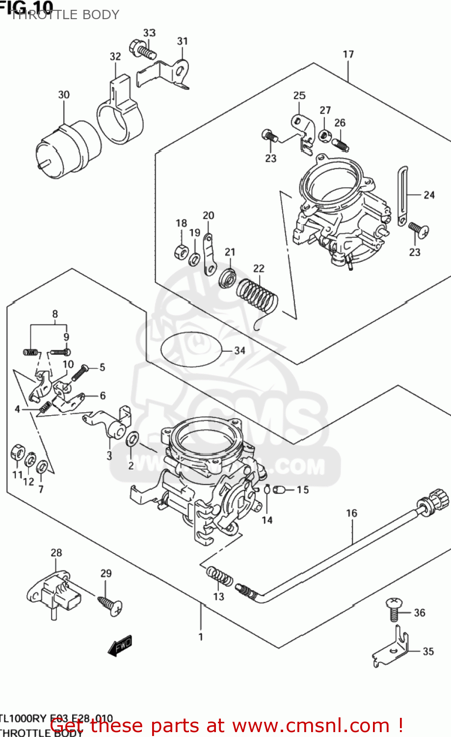 THROTTLE BODY TL1000R 2002 (K2) USA (E03)