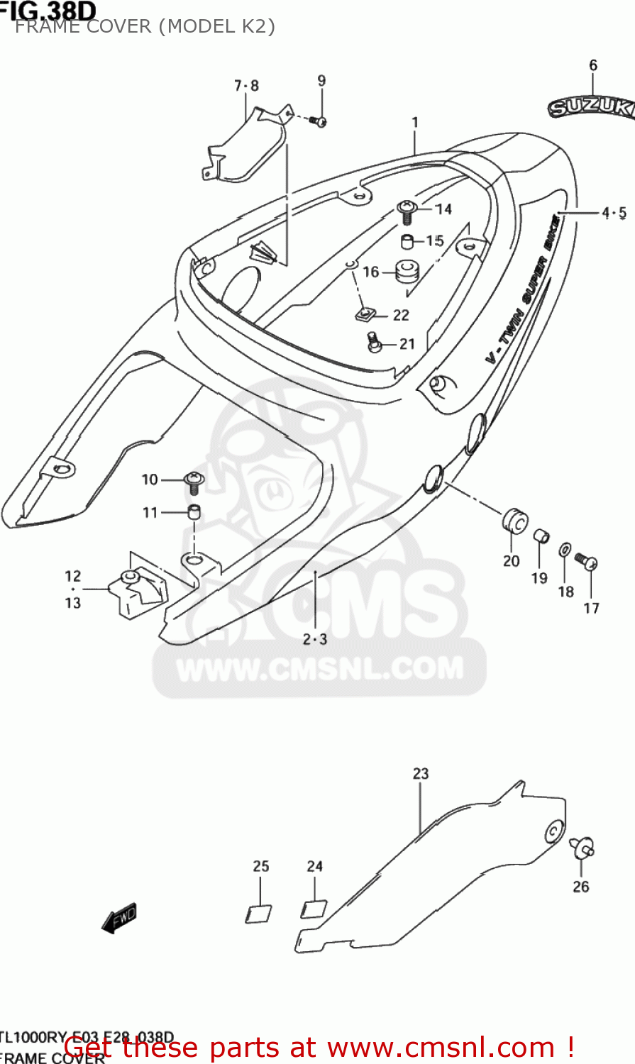 FRAME COVER (MODEL K2) TL1000R 2003 (K3) USA (E03)