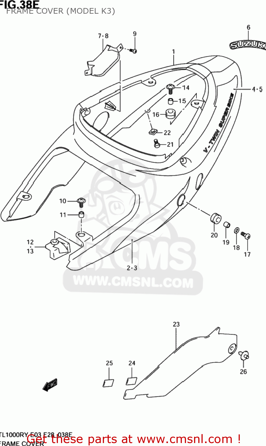 FRAME COVER (MODEL K3) TL1000R 2003 (K3) USA (E03)