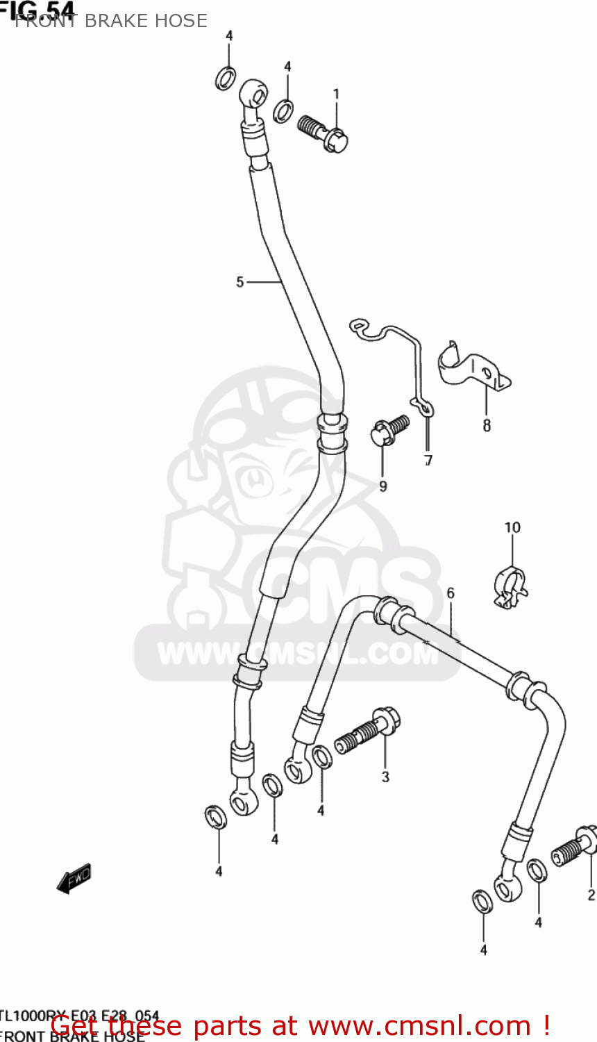 FRONT BRAKE HOSE TL1000R 2003 (K3) USA (E03)