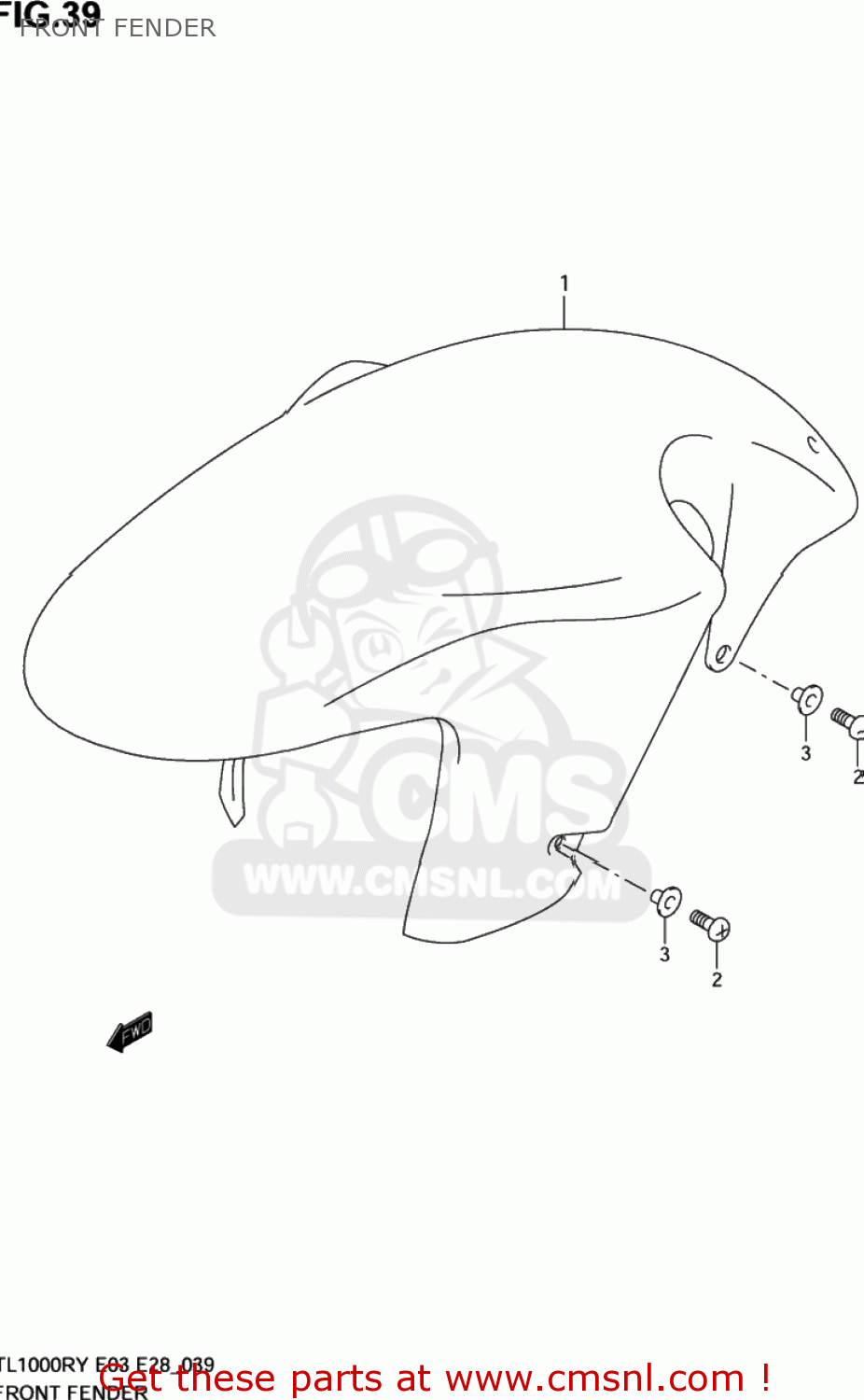 FRONT FENDER TL1000R 2003 (K3) USA (E03)