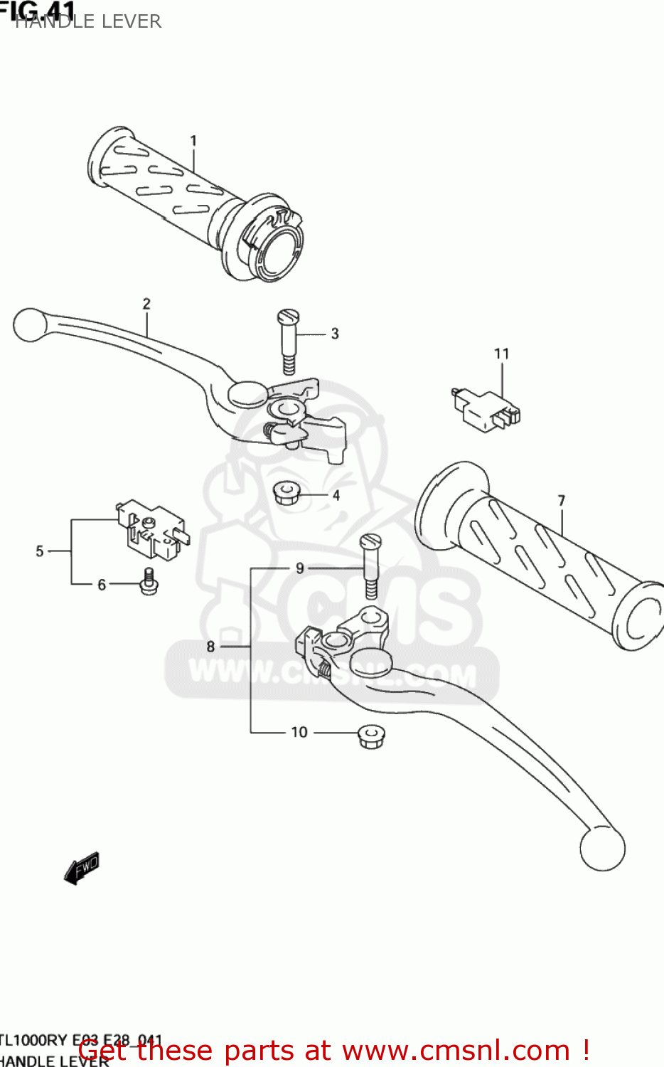 HANDLE LEVER TL1000R 2003 (K3) USA (E03)